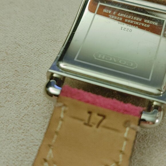 Coach Watch 0221 Swiss Quartz Stainless Square Face Watch Multicolor Leather - Picture 6 of 16